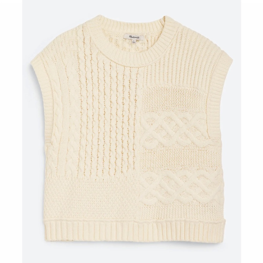 Madewell Sleeveless Cableknit Sweater XS
